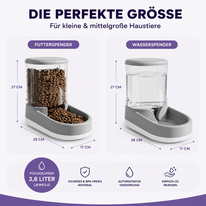 3,8L Futter- & Wasserspender – Immer ausreichend versorgt