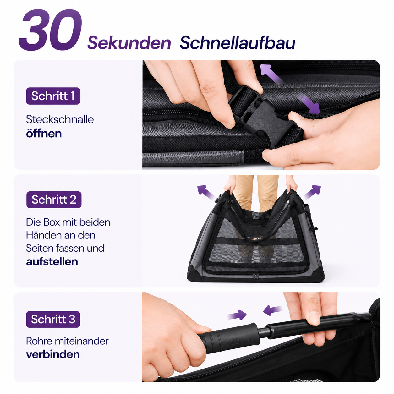 Faltbare Hundebox – Bequemer Zugang von allen Seiten