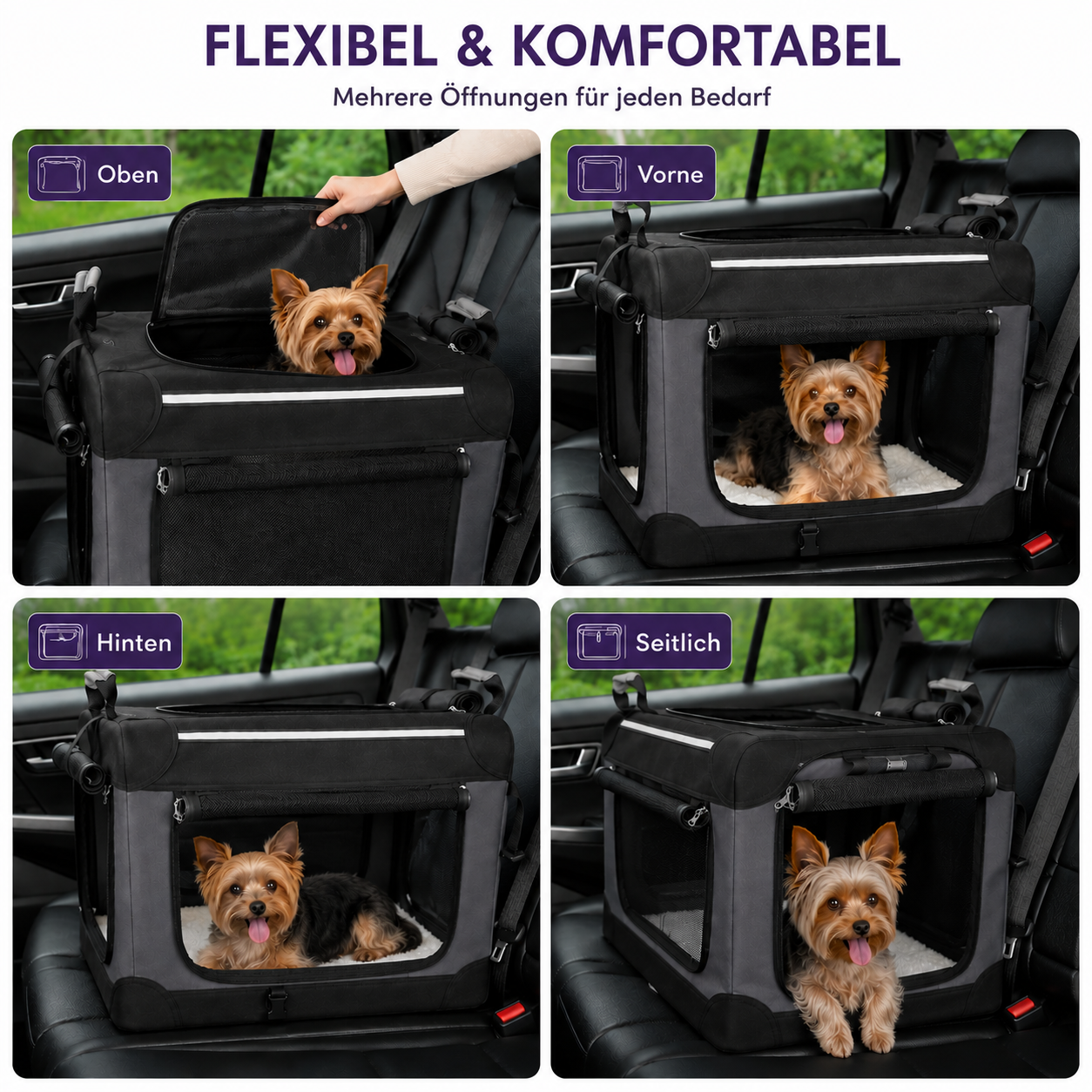 Faltbare Hundebox – Bequemer Zugang von allen Seiten
