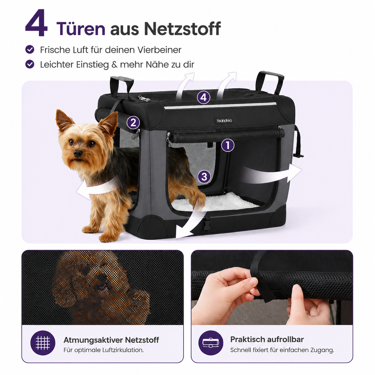 Faltbare Hundebox – Bequemer Zugang von allen Seiten