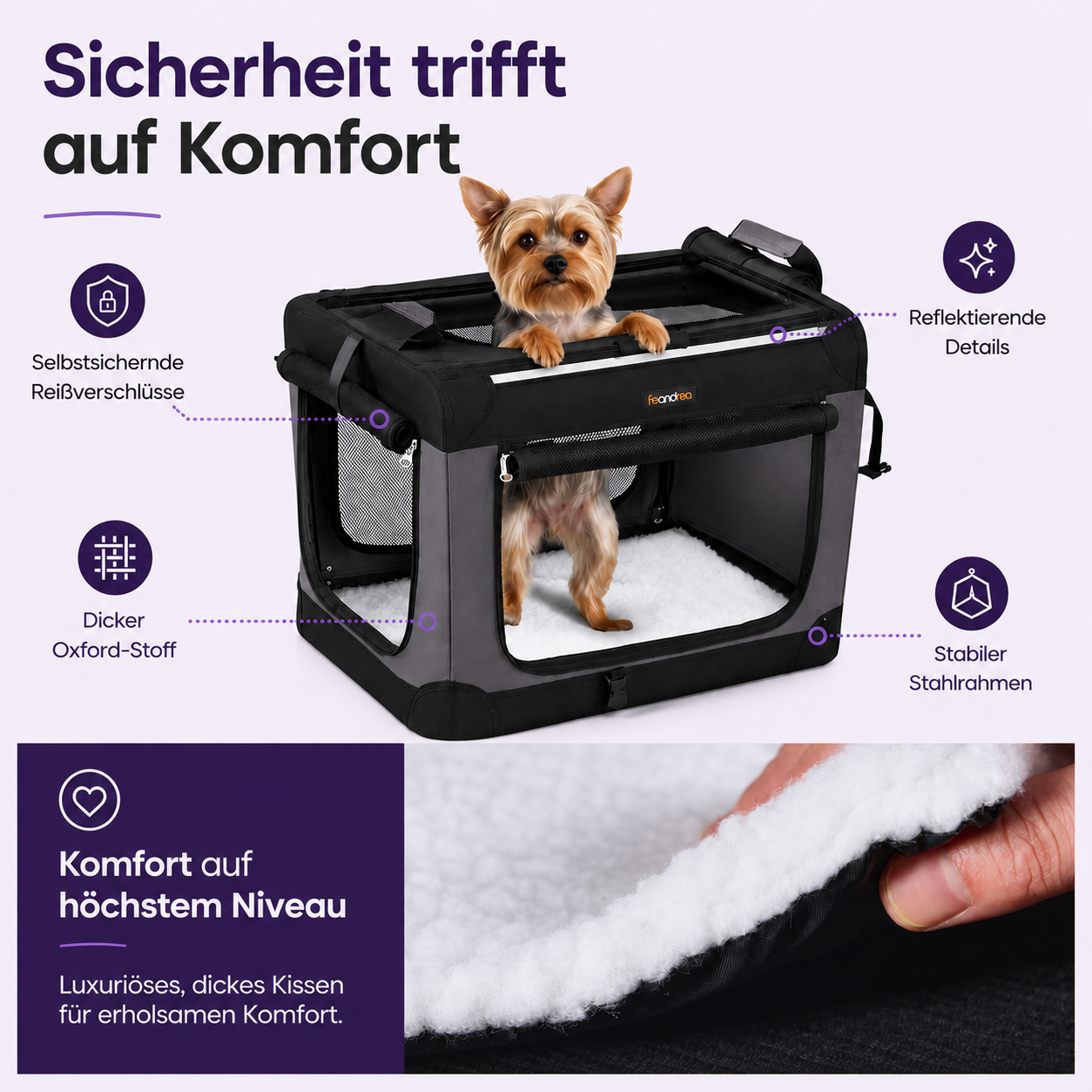 Faltbare Hundebox – Bequemer Zugang von allen Seiten