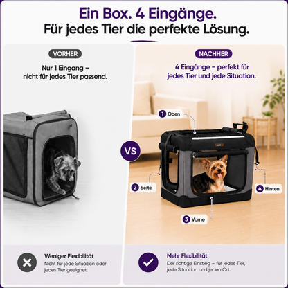 Faltbare Hundebox – Bequemer Zugang von allen Seiten