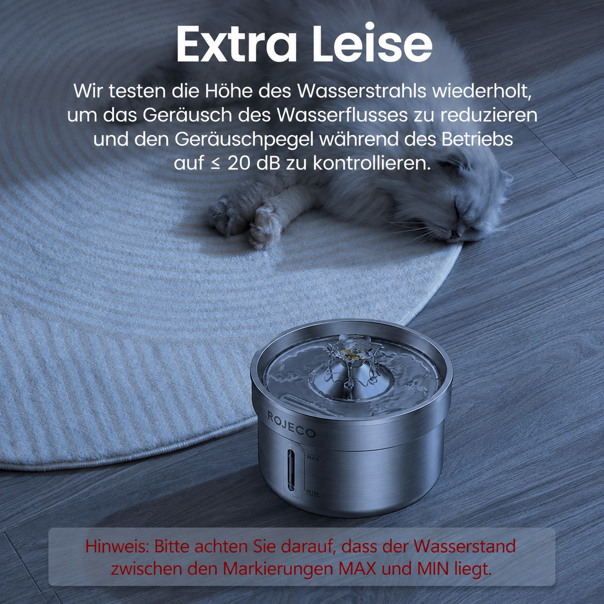 🐾 ROJECO Edelstahl-Trinkbrunnen für Hunde & Katzen – Frisches Wasser, jederzeit bereit