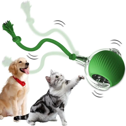 Elektrischer Katzen- und Hundeball mit Mausschwanz- Interaktives Spielzeug
