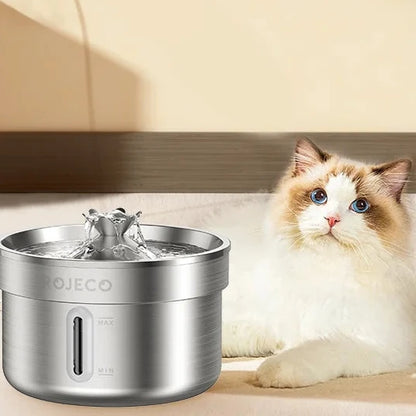 🐾 ROJECO Edelstahl-Trinkbrunnen für Hunde & Katzen – Frisches Wasser, jederzeit bereit