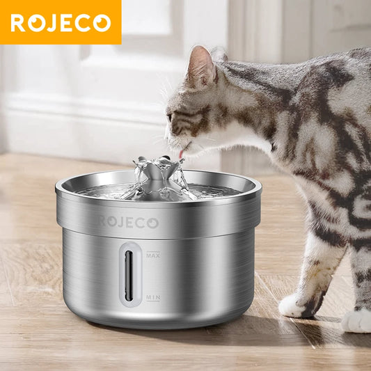 🐾 ROJECO Edelstahl-Trinkbrunnen für Hunde & Katzen – Frisches Wasser, jederzeit bereit